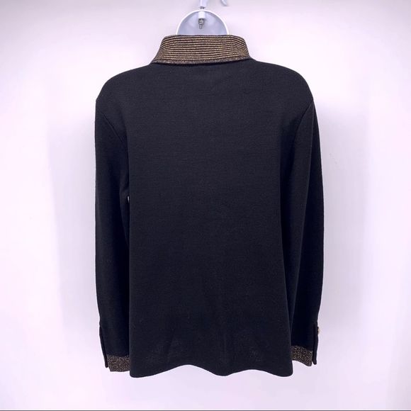 VINTAGE Benjamin Bodin Black and Gold Button Down Cardigan Size Small - Picture 7 of 7